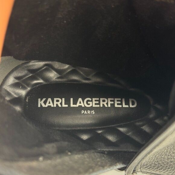 Karl Lagerfeld Paris Mens 13 Black Belted Leather Hiker Biker Boots NWOB main image 8